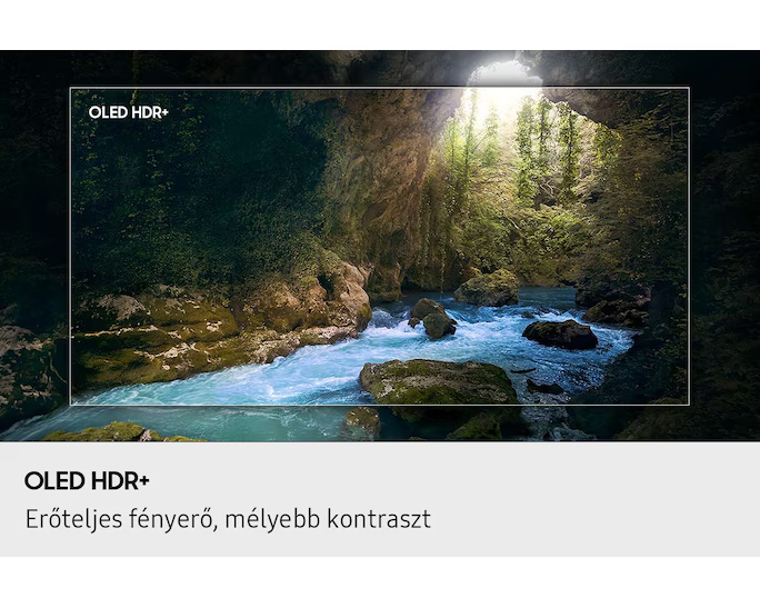 A képen egy kanyonon átfolyó folyó látható, buja zöld növényzettel és a fákon átszűrődő napfénnyel.