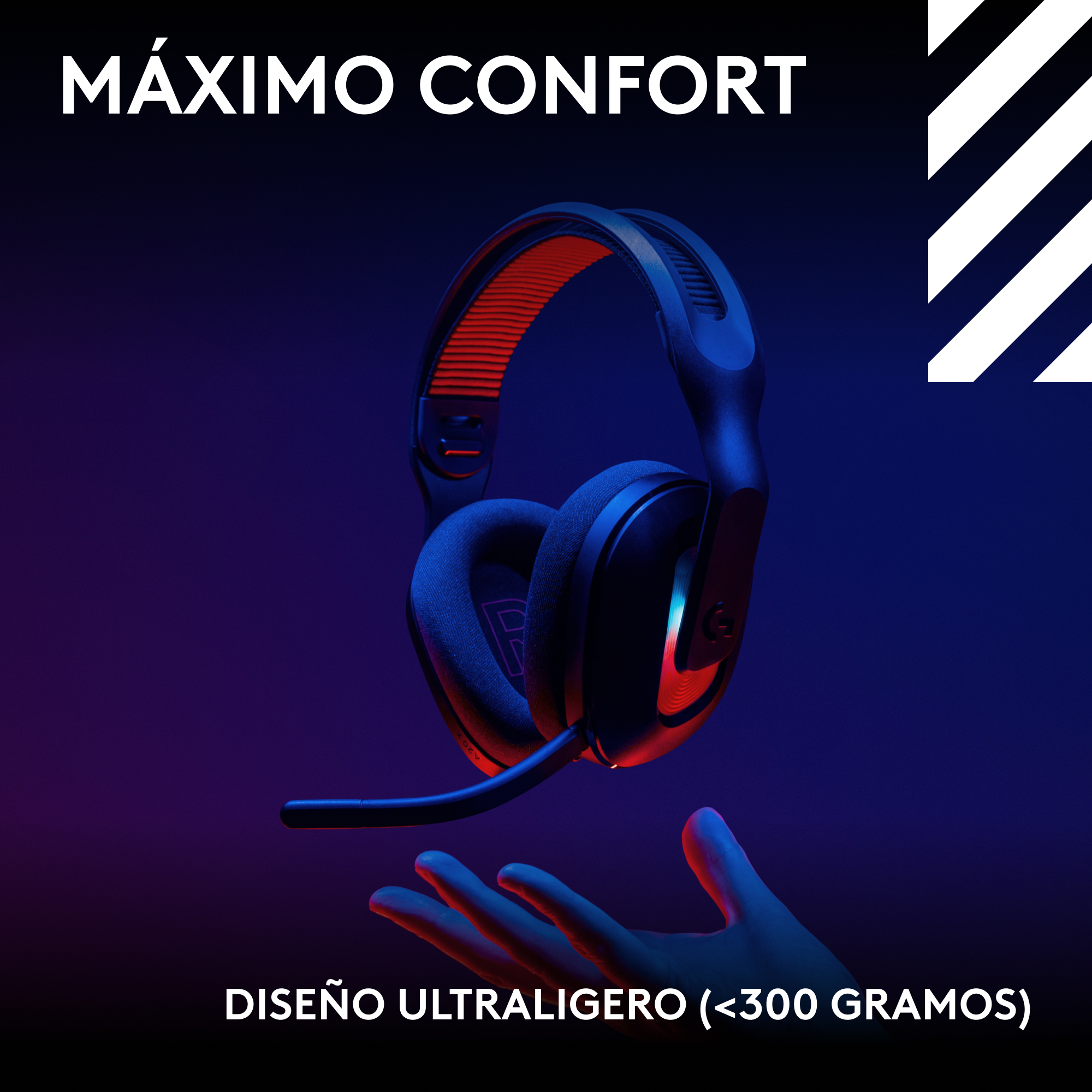 Auriculares con un peso de menos de 300 gramos