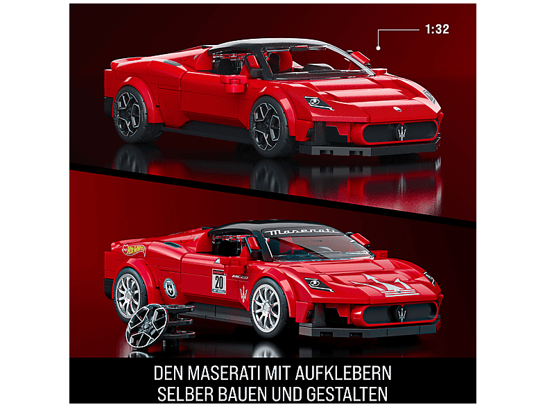 Thumbnail - MATTEL BRICK SHOP JFR90 Mattel Brick Shop Hot Wheels Speed Series Maserati MC20 Bausatz, Rot