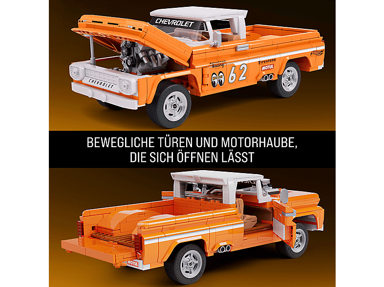 Thumbnail - MATTEL BRICK SHOP JFT20 Mattel Brick Shop Hot Wheels Elite Series Custom ´62 Chevy Pickup Bausatz, Orange