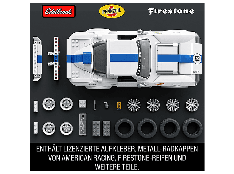 MATTEL BRICK SHOP JGR31 Hot Wheels Elite Series Corvette Grand Sport Bausatz, Weiß