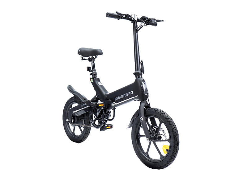 Bicicleta urbana - smartGyro Ebike Soho 16, Potencia Nominal 250W, Velocidad máx. 25 km/h, Auton. 60km, Suspensión Trasera, Display frontal LCD, Gris