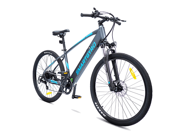 Bicicleta de Montaña - smartGyro Senda 2, Potencia 250W, Velocidad máx. 25 km/h, Autonomía 60km, 7 Velocidades, Eléctrica, Gris/Azul