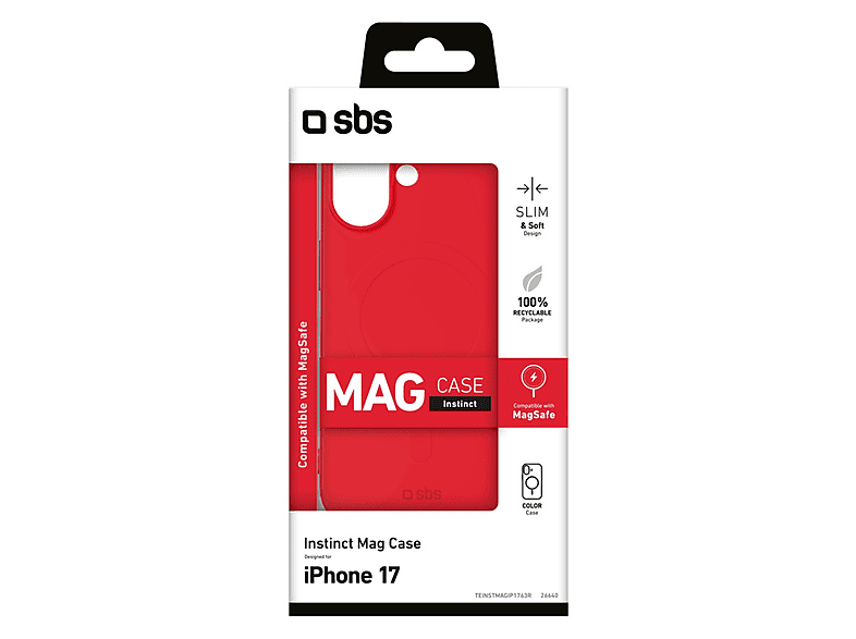 Etui SBS Instinct MagSafe do Apple iPhone 17 Czerwony – zdjęcie 2