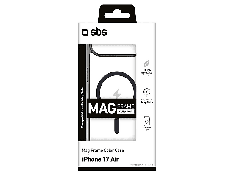 Etui SBS Mag Frame Color Case do iPhone 17 Air TEMAGCOLIP1766K Czarny – zdjęcie 3