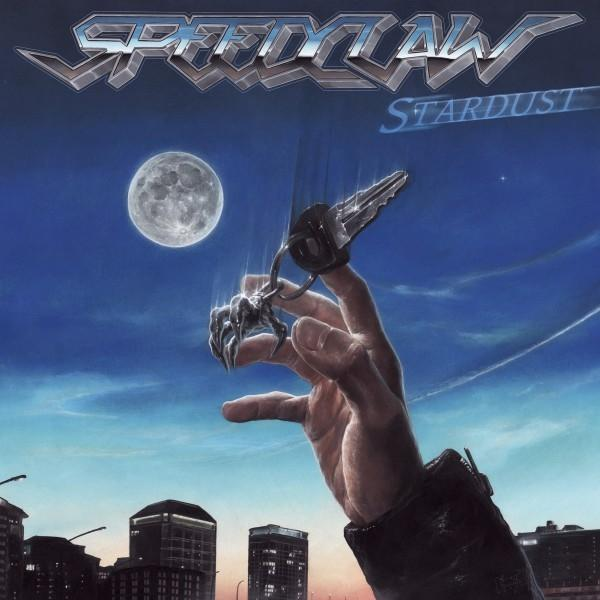 Albumcover zeigt eine Hand, die Schlüssel hält, darunter eine Stadtlandschaft. Ein Vollmond am Himmel. Text lautet 'SPEEDLAW' und 'Stardust'.