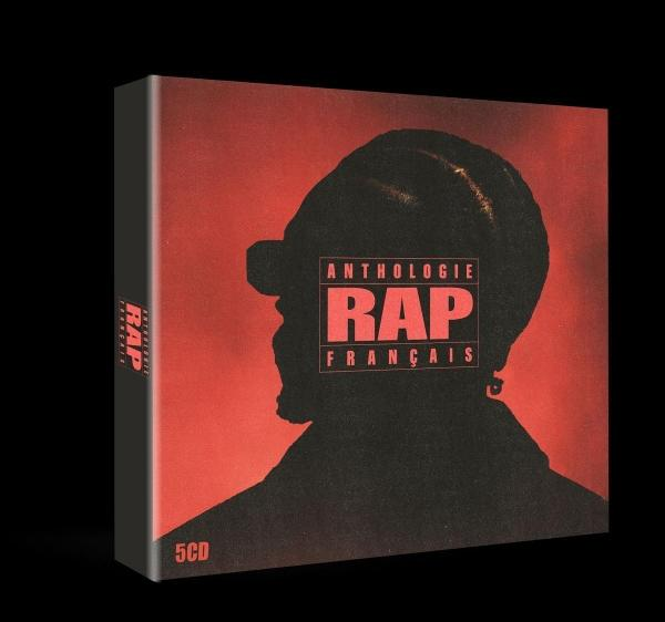 CD-Box-Set mit dem Titel Anthologie des französischen Rap. Silhouette eines Kopfes im Zentrum vor rotem Hintergrund.