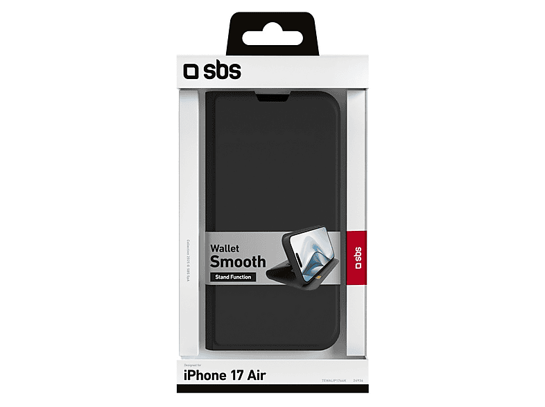 SBS Wallet Smooth do iPhone 17 Air Czarny – zdjęcie 2