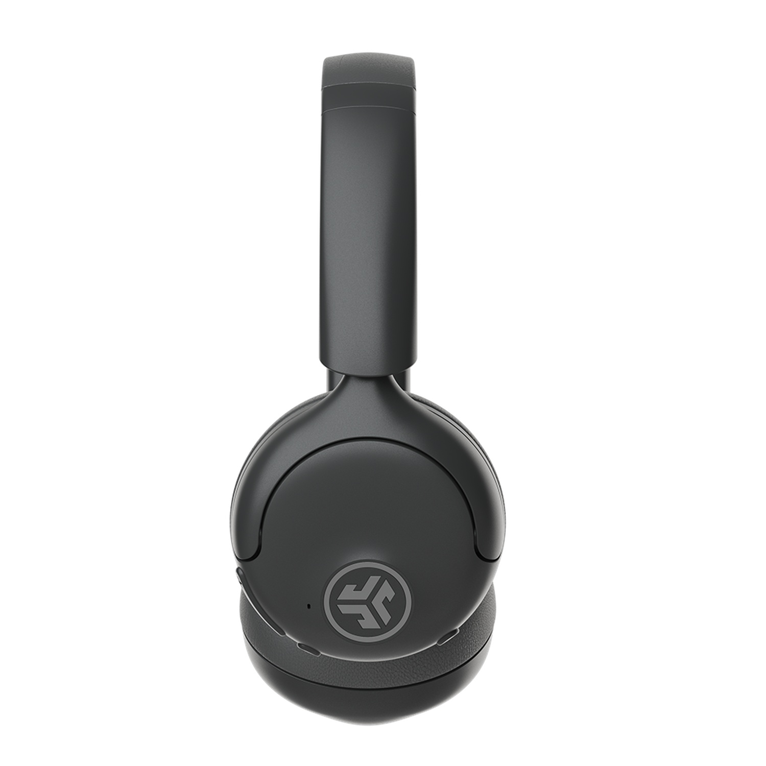 Casque audio noir supra-auriculaire, centré sur fond blanc. Le casque est noir mat avec le logo de la marque visible.