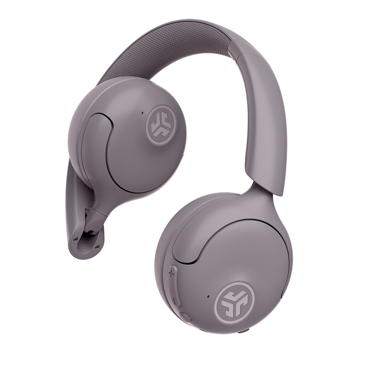 Casque circum-auriculaire gris avec le logo de la marque sur les oreillettes et l'arceau, sur fond blanc.