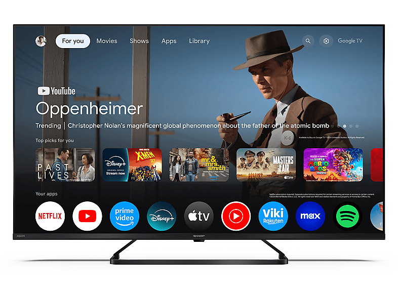Telewizor QLED SHARP 43HP6465E 43" 4K Google TV Dolby Vision Czarny – zdjęcie 2