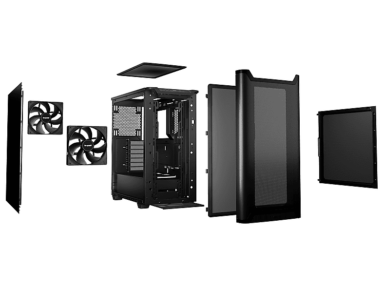 BE QUIET pure BASE 501 Airflow Black PC Gehäuse, Midi-Tower, Schwarz — Foto 4 von 5