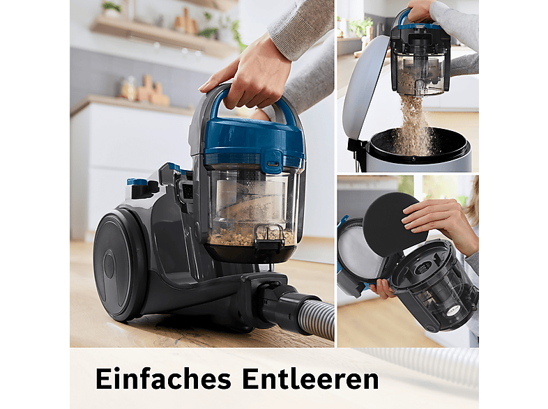 Bosch BGC05A220A Serie 2 Bodenstaubsauger ohne Beutel (78 dB(A), maximale Leistung: 700 Watt, Steingrau/Blau) — Foto 5 von 5