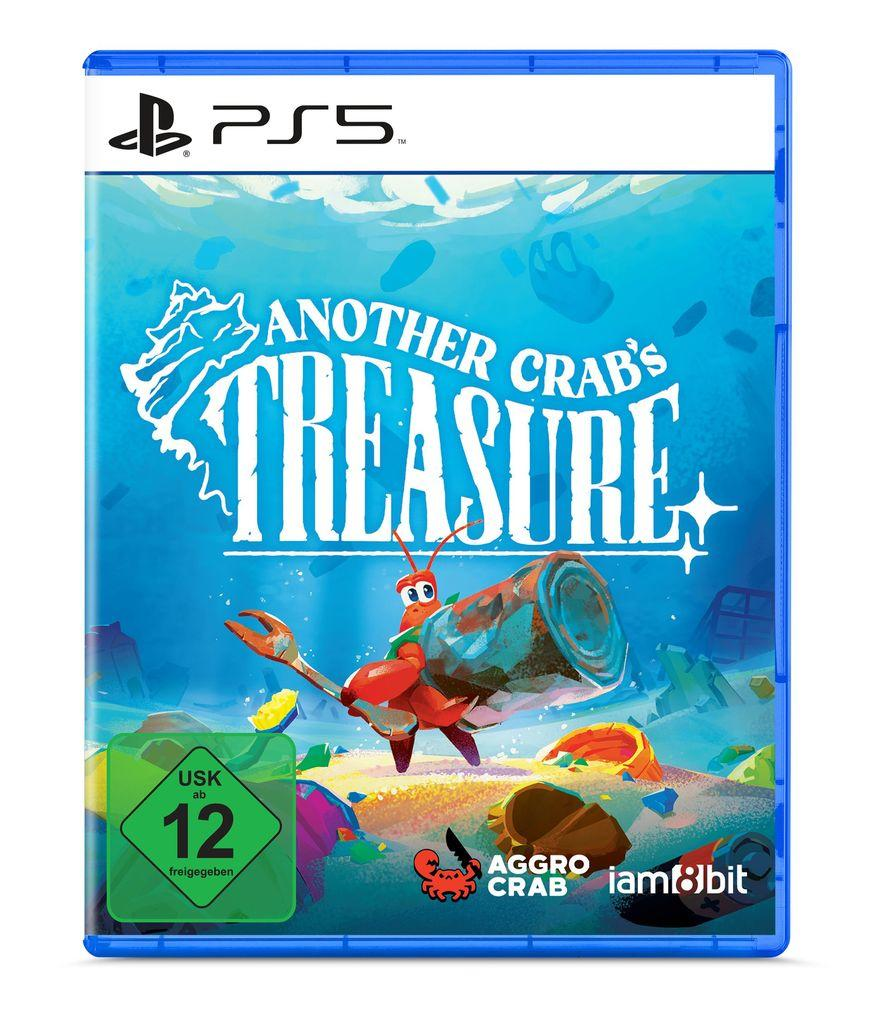 PS5-Spielcover: Ein roter Krebs trägt eine Holzrolle unter Wasser. USK 12.