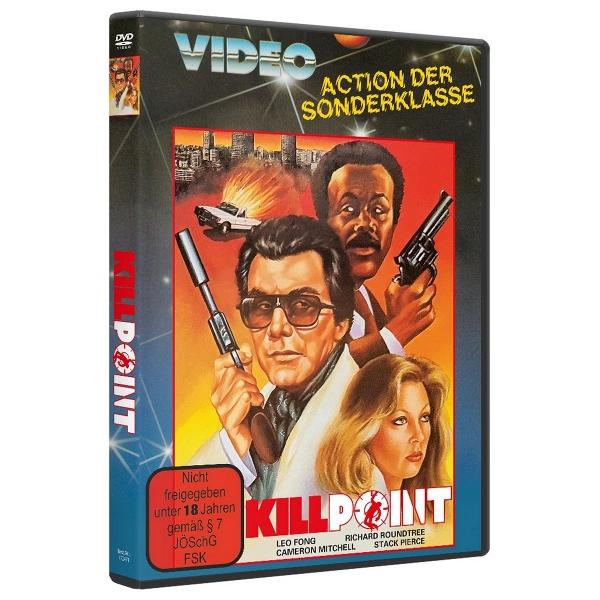DVD-Hülle mit dem Filmtitel Killpoint, drei Personen und einer Explosion.