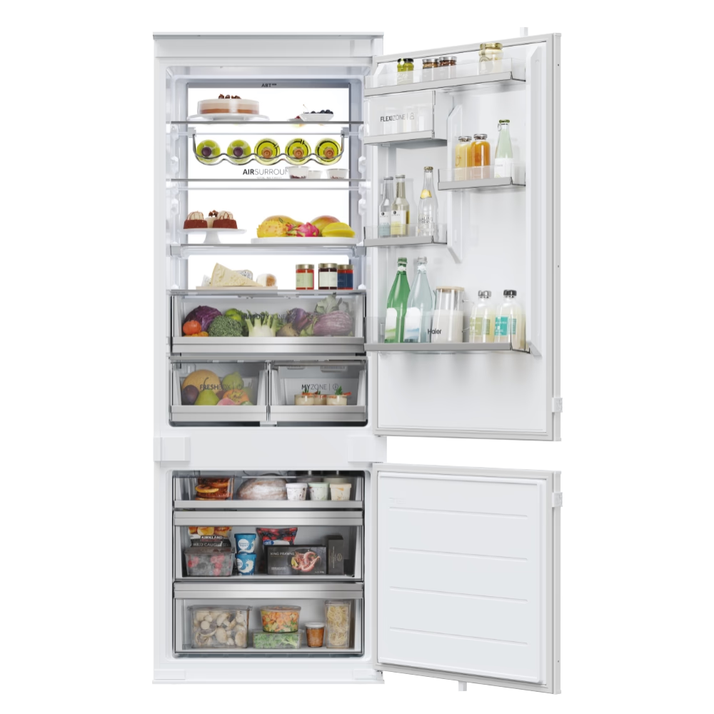 HAIER HBW7719C Beépíthető kombinált hűtőszekrény, C, 70cm, 400l, Total No Frost, WiFi