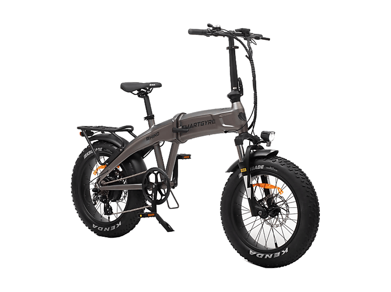 Bicicleta de Montaña - smartgyro Rhino, Eléctrica, Plegable, Potencia Nominal 250W, Velocidad 25 km/h, Autonomía 60 km, 7 Velocidades, Gris