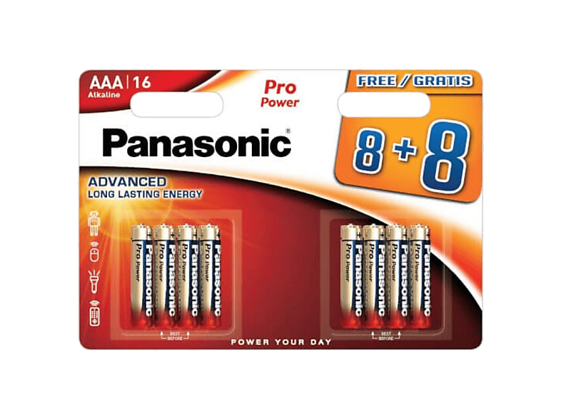 Pilas - Panasonic LR03, AAA, Pack de 16, 1.5V