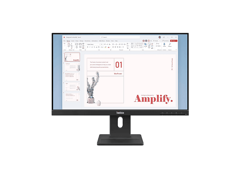 Monitor - Lenovo ThinkVision E24-40 Profesional, 23.8" Full-HD, 100 Hz, 6 ms, IPS, Altura ajustable, Altavoces incorporados