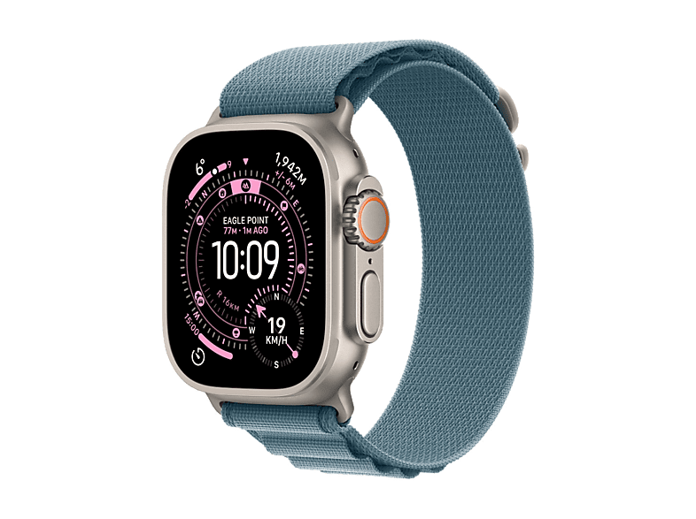 Apple Watch Ultra 3 GPS + Cellular 49mm  Koperta 49 mm z tytanu w kolorze naturalnym Opaska Alpine w kolorze jasnoniebieskim - rozmiar S