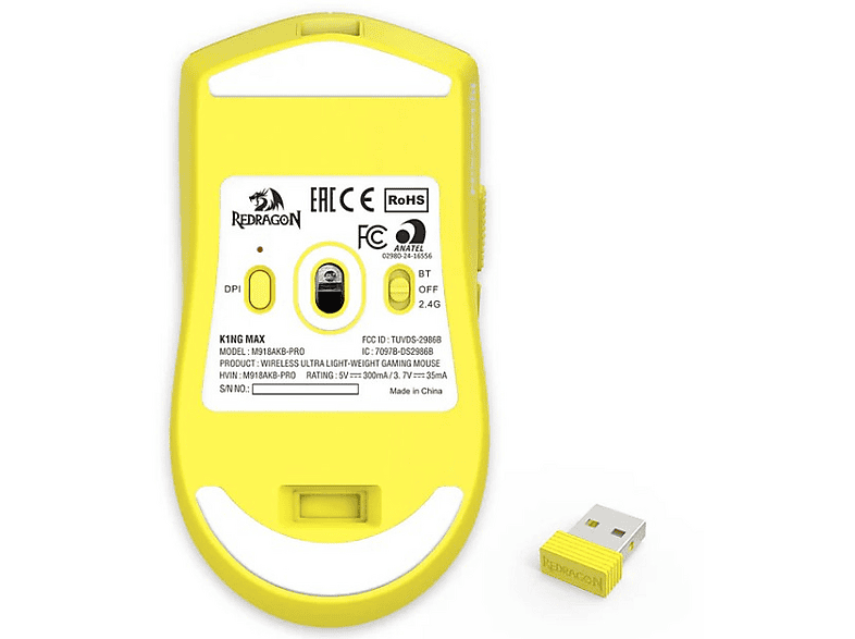 Mysz REDRAGON M918-AKG-PRO K1NG MAX Żółty – zdjęcie 2