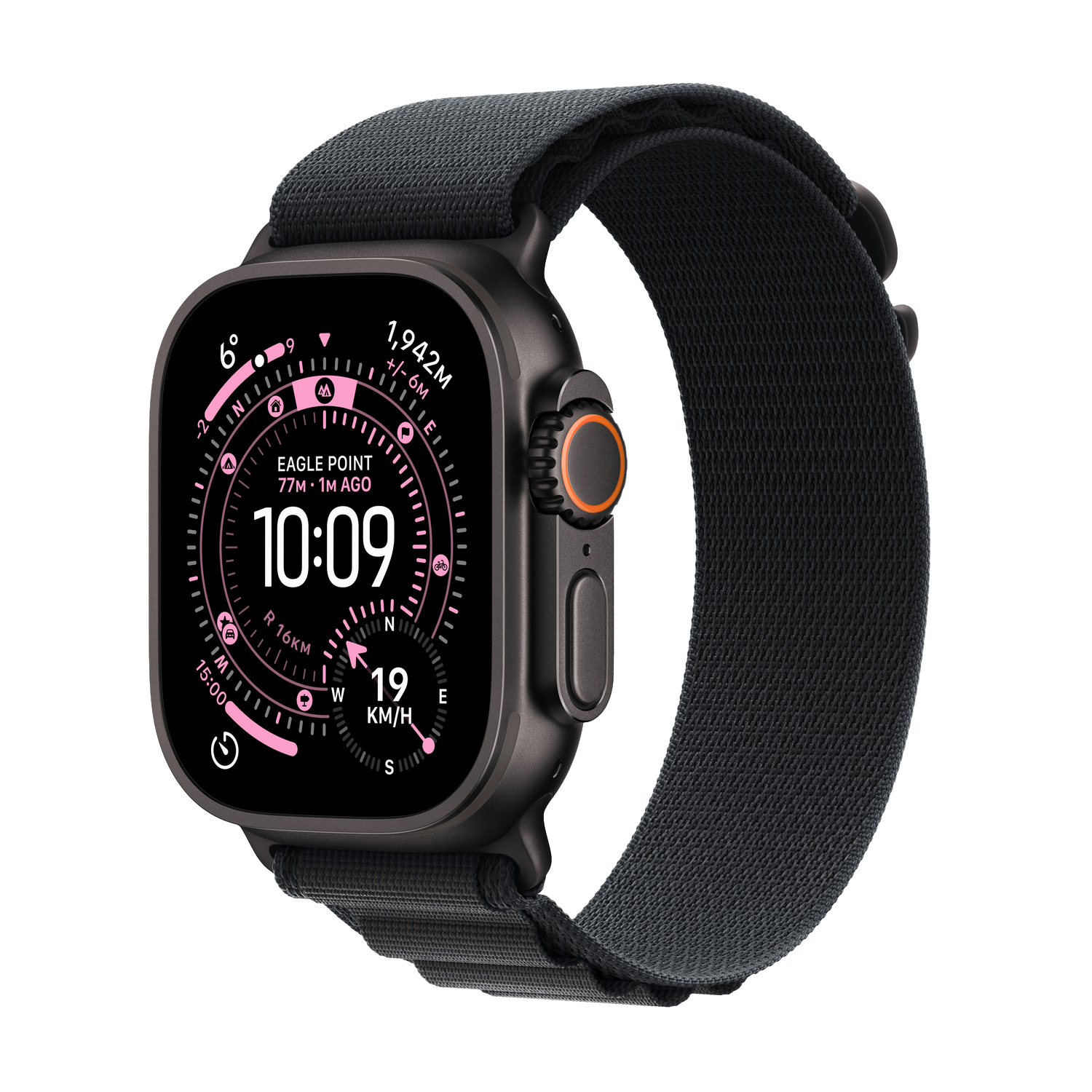 Apple Watch Ultra 3 gps + Cellular - 49mm black Titanium Case - Black Alpine Loop Large Smartwatch afbeelding