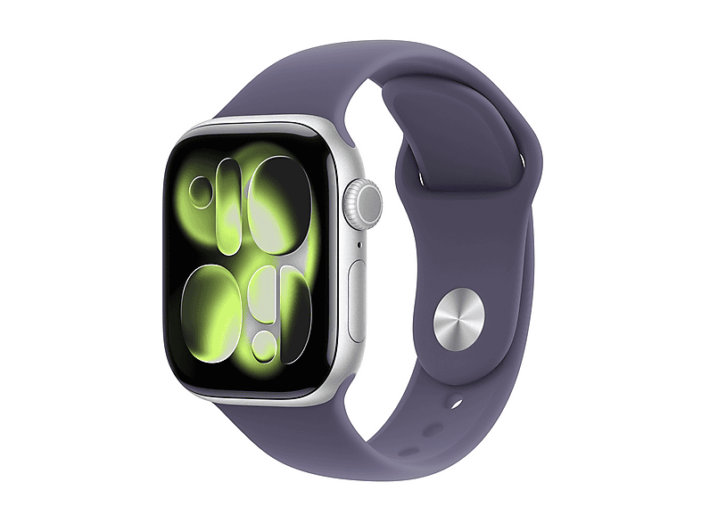 APPLE Watch Series 11 GPS, Cassa 42 mm in alluminio color argento con Cinturino Sport viola nebbia - S/M