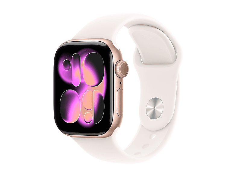Apple Watch Series 11 GPS + Cellular, Cassa 42 mm in alluminio color oro rosa con Cinturino Sport fard - S/M Smartwatch