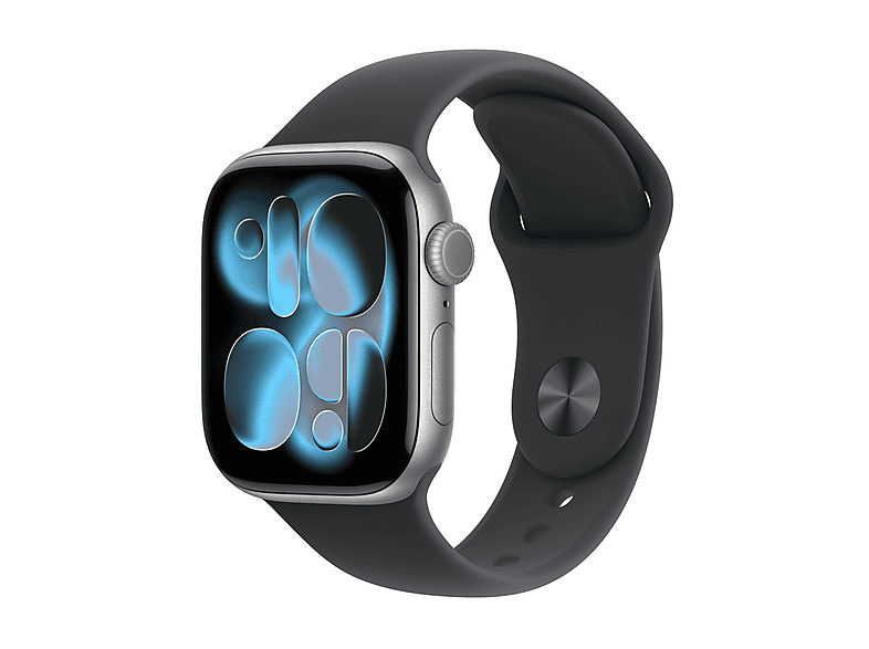 Apple Watch Series 11 Gps, Cassa 42 mm in alluminio grigio siderale con Cinturino Sport nero - S/M Smartwatch