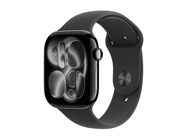 Apple Watch Series 11 GPS + Cellular, Cassa 46 mm in alluminio Jet Black con Cinturino Sport nero - M/L Smartwatch
