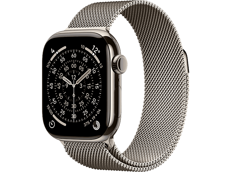 Apple Watch Series 11 (2025), GPS+CEL, 42 mm, Caja de titanio Natural, Correa Milanese Loop Calidad del sueño, 24h Autonomía