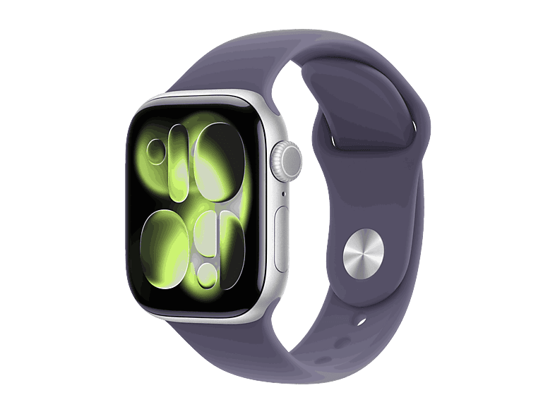 Apple Watch Series 11 (2025), GPS+CEL, 46 mm, Caja de aluminio Plata, Correa deportiva Niebla lila, M/L, Calidad del sueño, 24h Autonomía