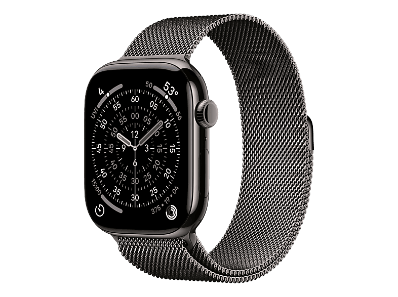 APPLE Watch Series 11 (GPS + Cellular) 46 mm Smartwatch Titan, 150 - 200 (M/L), Slate Titanium/Slate Milanese Loop