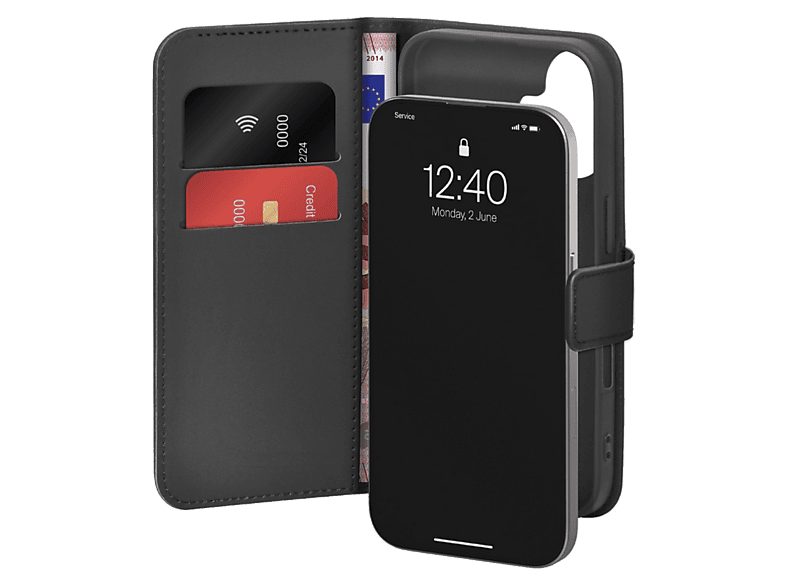 Etui PURO Wallet Stand do Apple iPhone 17 Czarny