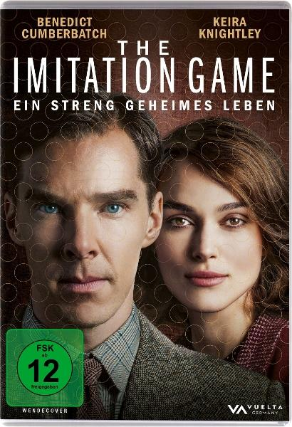 Filmcover. Benedict Cumberbatch und Keira Knightley sind abgebildet. Titel: The Imitation Game. Deutsch. FSK 12 Aufkleber.