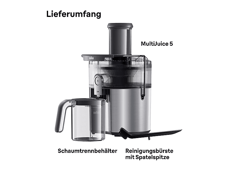 Thumbnail - BRAUN SJ 7000 MultiJuice 7 Entsafter 1000 Watt, Edelstahl/Grau