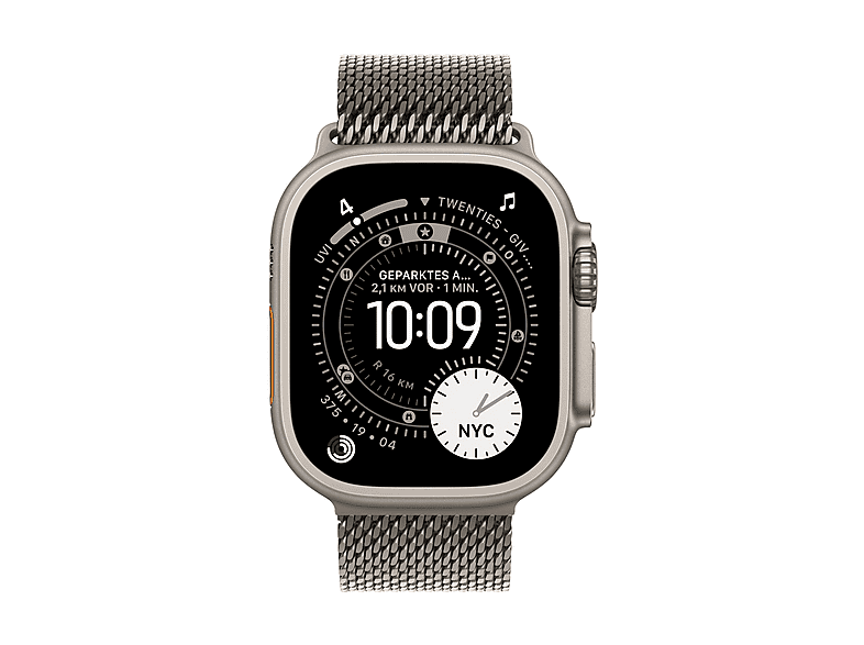 APPLE 49 mm Milanaise Armband (L), Ersatzarmband, Natur