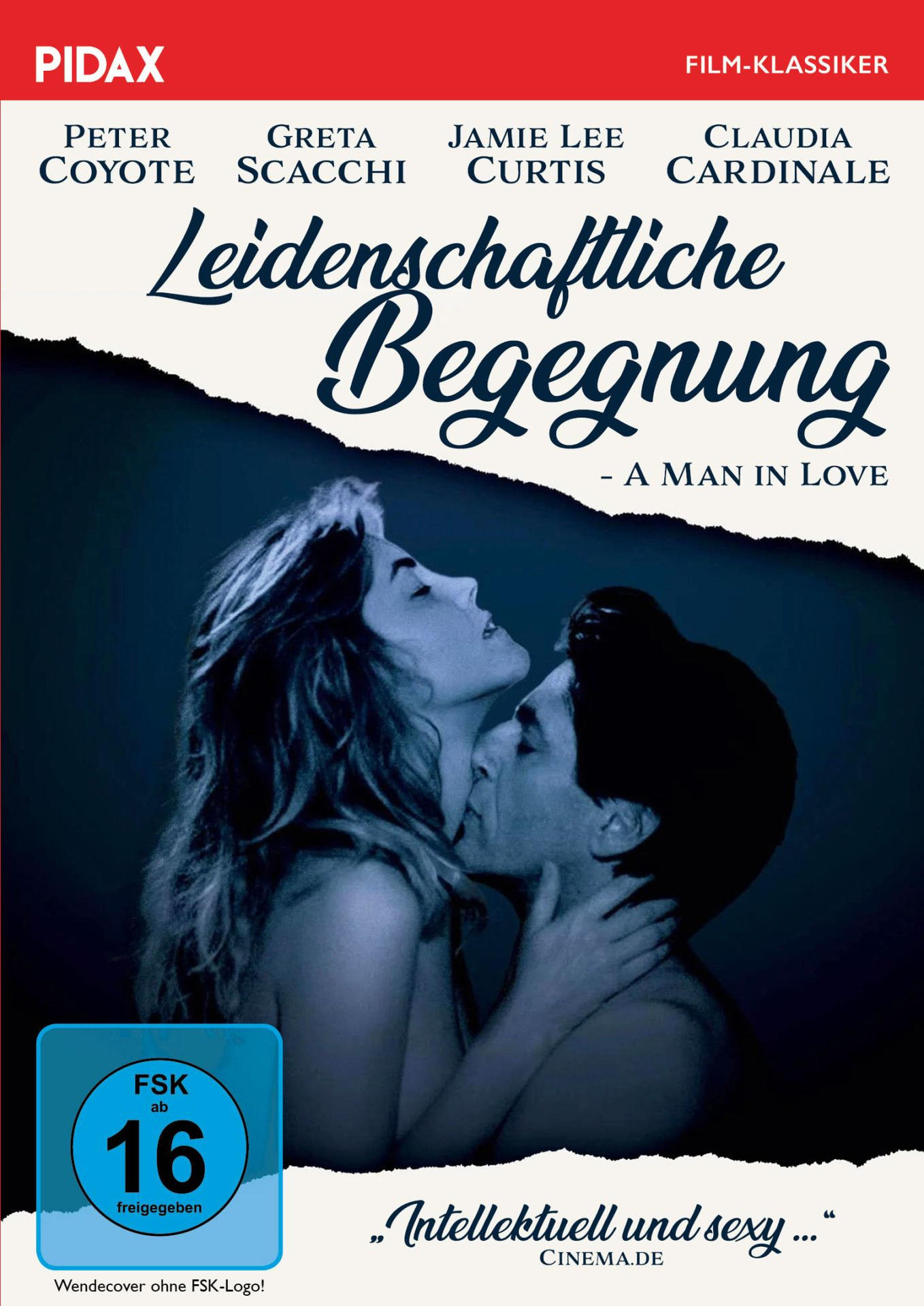 Filmposter. Mann und Frau umarmen sich. Text enthält Schauspielernamen und deutschen Titel 'A Man in Love'.
