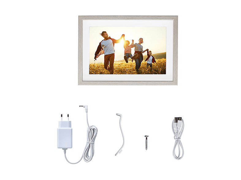 ROLLEI Smart Frame WiFi 108 Digitaler Bilderrahmen, 25,53 cm, 1280 x 800 Pixel, Wooden White