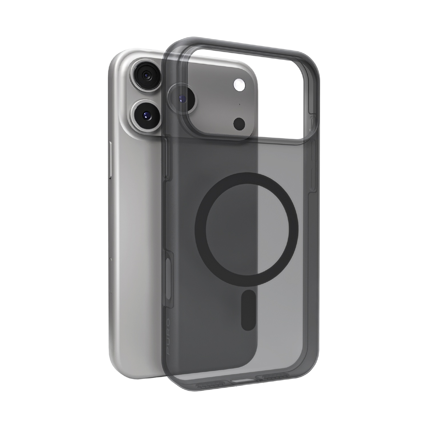 Puro Daylight Cover Magsafe per iPhone 17 Pro, Nera trasparente