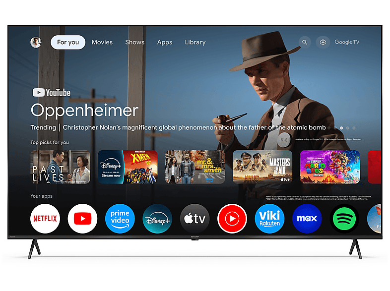 Telewizor QLED SHARP 65HP5465E 65" 4K Google TV Dolby Vision Czarny – zdjęcie 3