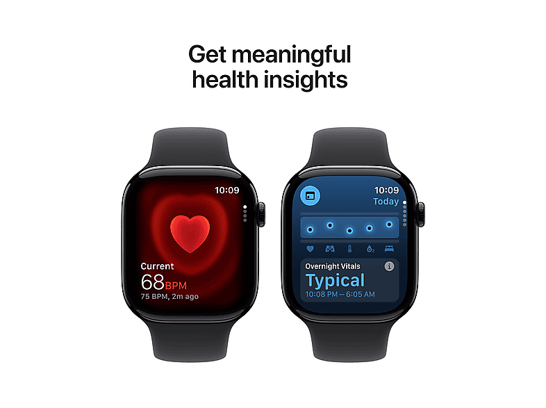 Apple Watch Series 11 GPS 46mm Diamantschwarz Aluminium Case mit Black Sport Band - M/L; Smartwatch — Foto 4 von 5
