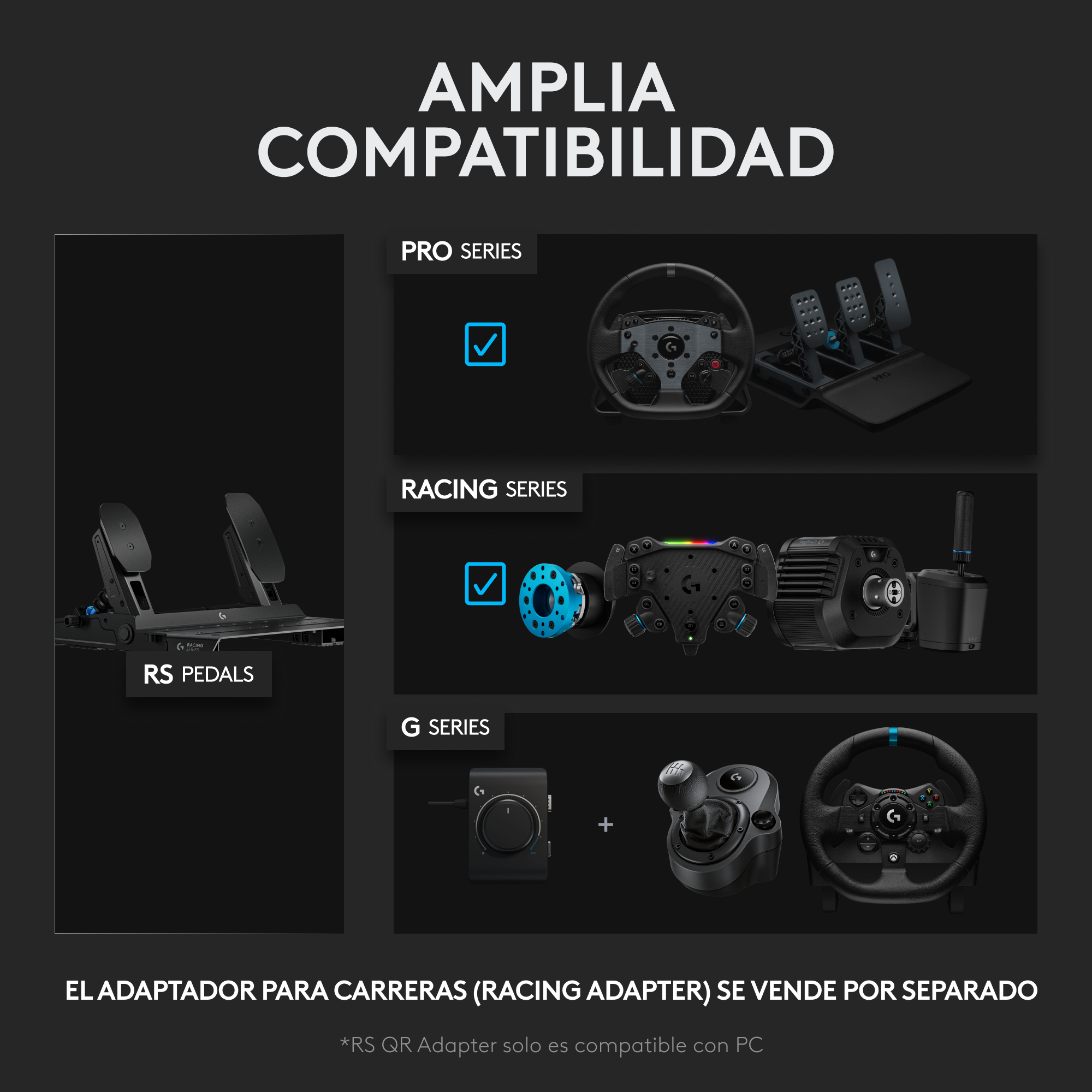 Amplia compatiblidad con series pro y RS50