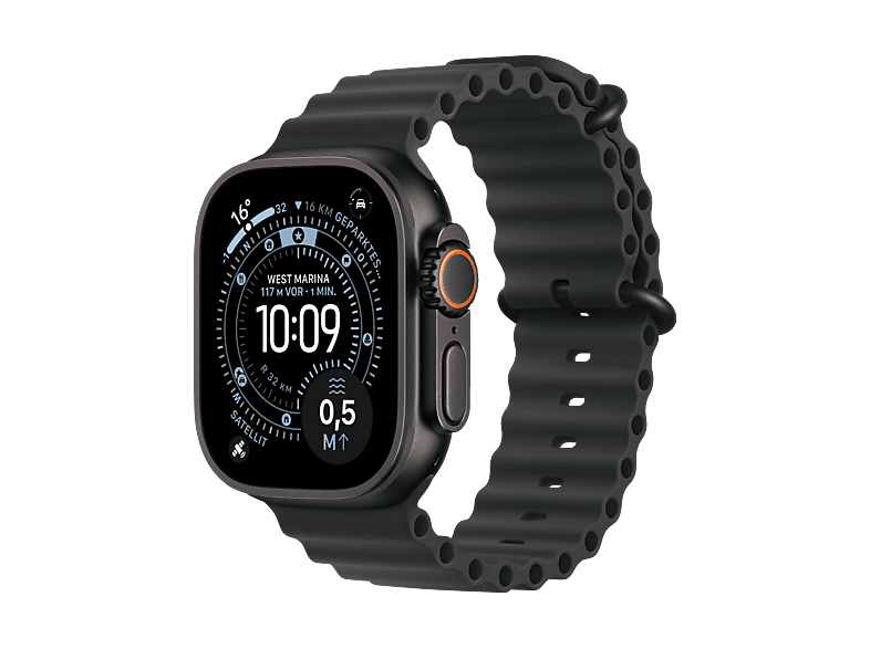 APPLE Watch Ultra 3 GPS + Cellular 49, 2025 Smartwatch Titangehäuse Fluorelastomer, 130-210 mm, Schwarz