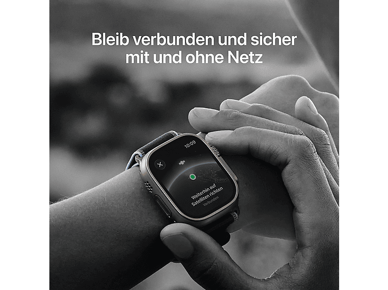 APPLE Watch Ultra 3 GPS + Cellular 49, 2025 Smartwatch Titangehäuse Fluorelastomer, 130-210 mm, Natur/Maritim Blau