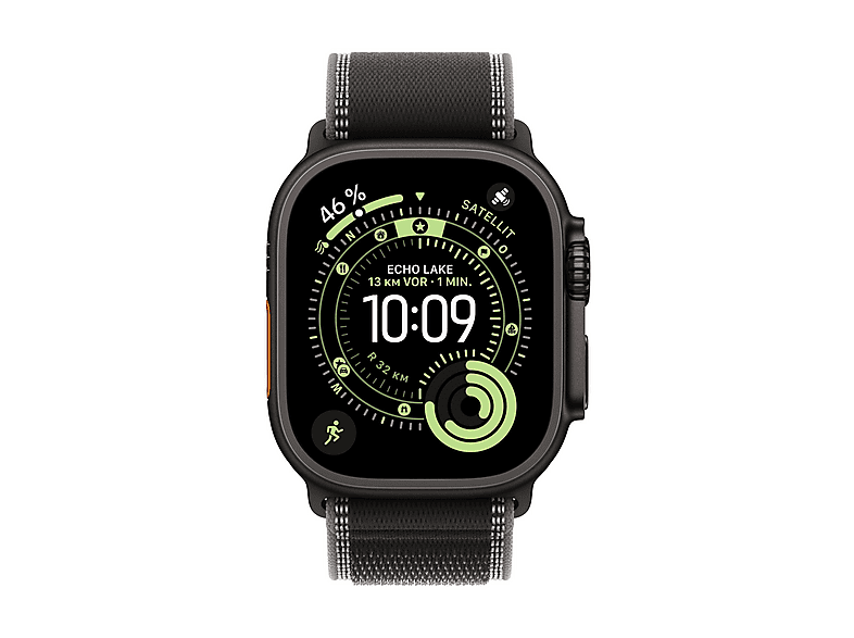 Thumbnail - APPLE 49 mm Trail Loop (M/L), Ersatzarmband, Schwarz/Kohlegrau