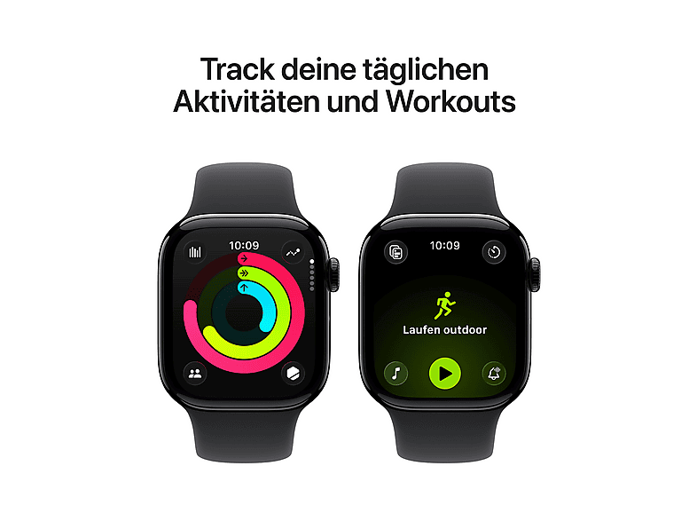 Apple Watch Series 11 42mm Schwarz (Schwarzes Gummi Armband M/L)