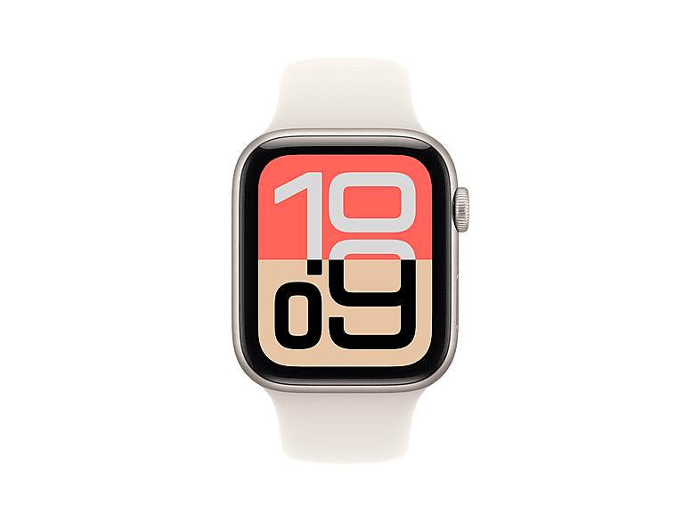 APPLE Watch SE 3 GPS 44, 2025 Smartwatch Aluminium Fluorelastomer, 140-190 mm, Polarstern
