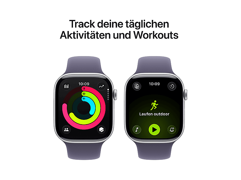 APPLE Watch Series 11 GPS 46, 2025 Smartwatch Aluminiumgehäuse Fluorelastomer, 160-210 mm, Silber/Purple