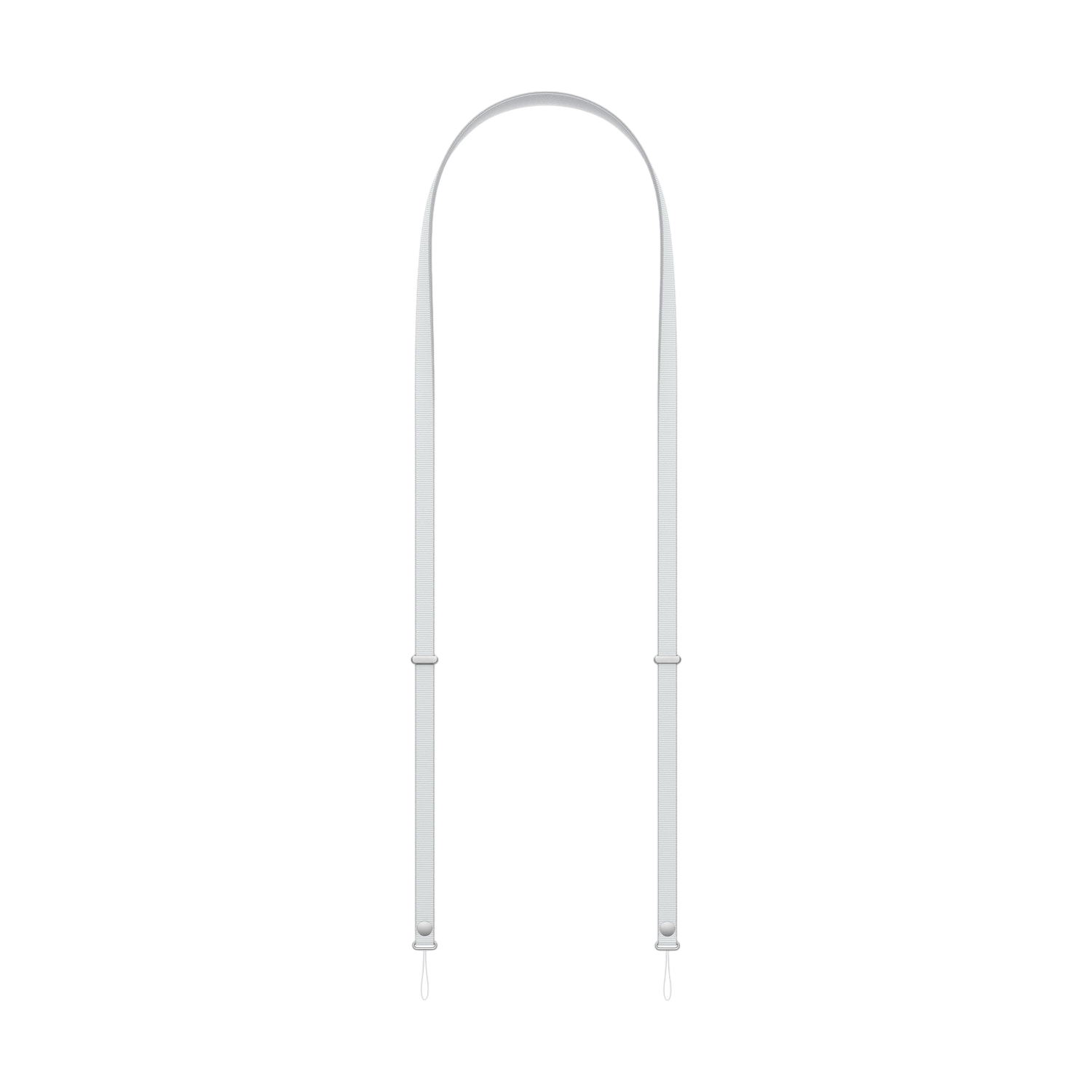 Een witte, gebogen balk vormt een boog boven twee rechte verticale balken, tegen een zwarte achtergrond. De balken zijn aan de uiteinden bevestigd.